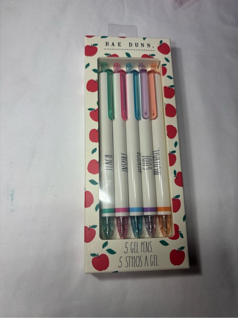 5 New Rae Dunn Pastel Cap Gel Pen Set - Green, Teal, Pink, Purple, Peach